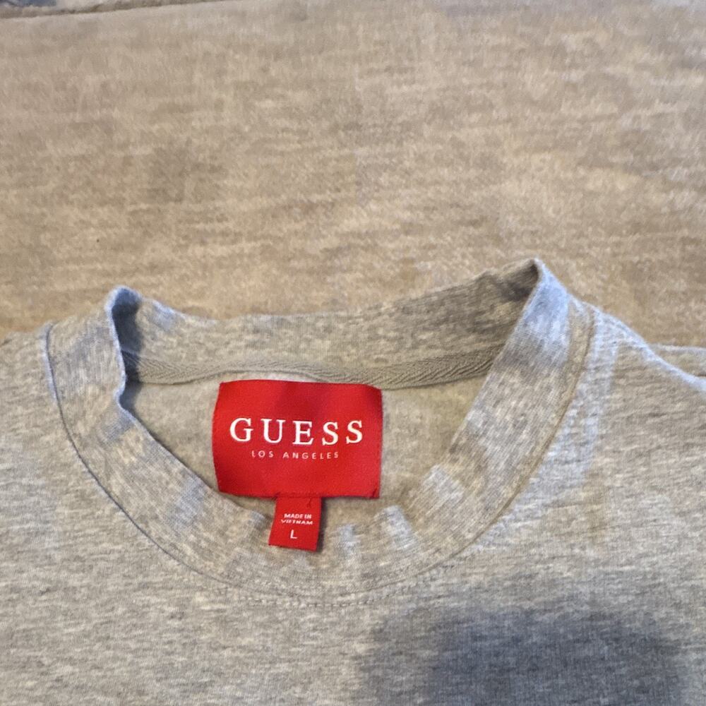 GUESS Los Angeles Gray Logo Graphic Print Crew Neck Cotton Tee Men’s L - Picture 2 of 7